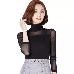 세련된 줌바 라틴 공연복 방송댄스복 라인댄스 상의 왈츠 사교 블랙 하이넥 M 40~50kg
