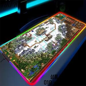 LED Heroes of Might and Magic 3 지도 마우스 패드 90x40cm Playmat Xxl 키보드 게임용 RGB 카펫 대형 백
