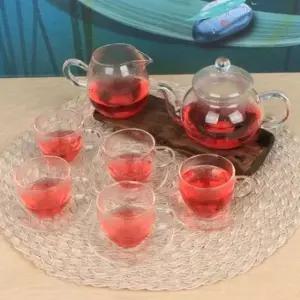손잡이잔 5인 유리 다기세트 주전자 350ml 유리다기