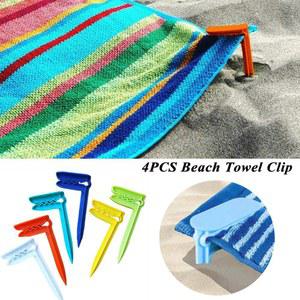 4PCS 비치 타월 클립 홀더 텐트 매트 야외 수건 장식 시트 캠핑 클램프 CLOTH