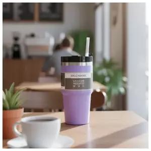 스테이 보온보냉 빨대 텀블러(600ml) (퍼플)