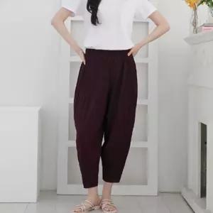 바람결 항아리 플리츠 주름 배기팬츠 여름 밴딩 40대 50대 60대 중년 여성 빅사이즈 휴가 바캉스 홈웨어
