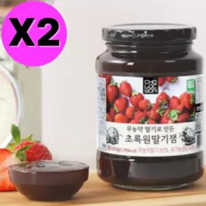 초록원 딸기잼 과일잼 580g X 2개 와플 토스트 에이드 BNS