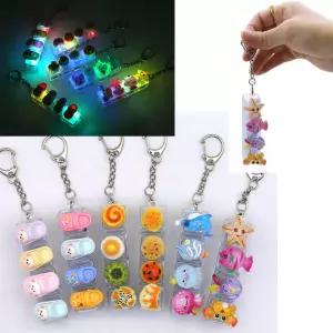 3D 입체 LED 4구 딸깍이 (2탄) 키보드 키캡 키링 가방 열쇠고리 초등학생 선물 -1p 랜덤