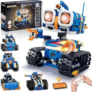 Demkia 5in1 STEM 로봇 빌딩 키트 560 PCS APP/원격 제어 메크 RC 로보틱스 812세 용 과학 코딩 장난감
