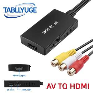 AV-HDMI 호환 변환기  USB 케이블이 포함된 컴포지트 어댑터  1080P/720P PAL/NTSC 지원  플스호환  HDTV와