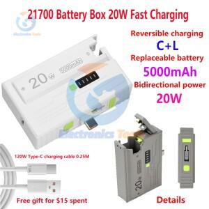 1섹션 21700 배터리 박스 DIY 고속 충전 보조 키트 5V 3A 9V 2A 12V 1.5A USB C타입 케이스
