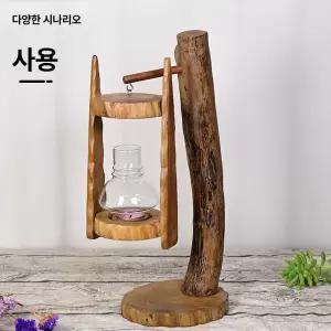 우드 캔들 소품 워머 장식 양초받침대 조명 카페 야외