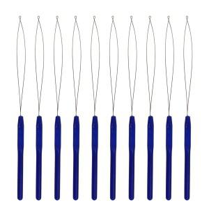 10Pcs 머리 확장 루프 바늘 당기는 후크 도구 실리콘 마이크로 링크 비즈 스레더