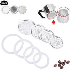 3Pc 실리카겔 링 실리콘 가스켓 알루미늄 필터 모카 포트 3/6/9/12Cup 익스프레스 커피 병 교체 호환 가능
