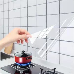 투명 접촉 종이 필 앤 스틱 3PCS 1M 방수 벽 보호 스티커 주방용 백스플래시 보호기 벽지 조리대 커버