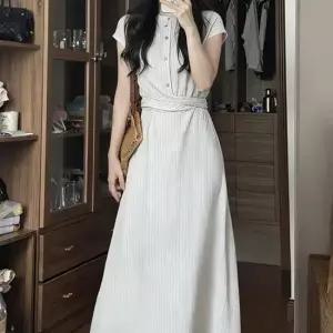 [아리엘스타일]세로골지 여리실루엣 롱원피스 벨리앙롱원피스