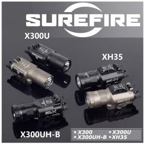슈어파이어 라이트 X300 XH35 IR 손전등 20mm 레일 호환 듀얼스위치 600루멘 알루미늄 정전류 순간 점등