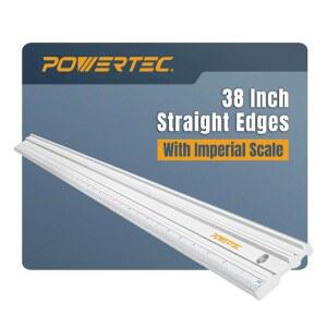 POWERTEC 38인치 기계식 알루미늄 스트레이트 엣지, 표면 경사, 표시/스크라이빙 라인 확인을 위한 0.003인치 공차 - 자동차 수리에 사용되는 /필러 게이지, 실린더 헤드