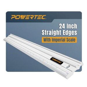 POWERTEC 24인치 기계식 알루미늄 스트레이트 에지, 표면 경사, 표시/스크라이빙 라인 확인을 위한 0.001'' 공차 - 자동차 수리에 사용되는 /필러 게이지, 실린더 헤드