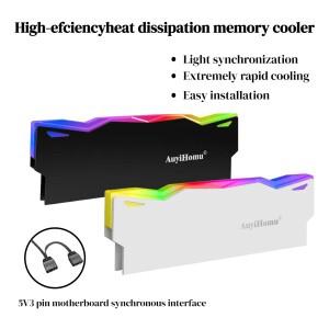 ARGB RAM 히트싱크 5V 3핀 RGB 메모리 쿨러 DDR4/DDR5 RAM용 알루미늄 합금 히트 스프레더 마더보드 동기화