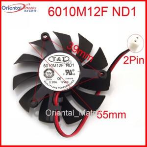 신제품 6010M12F ND1 12V 0.20A 55mm 39*39*39mm 그래픽/비디오 카드 VGA 쿨러 팬 2Wire 2Pin