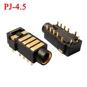 1-10pcs PJ-4.5 골드 도금 4.5mm 헤드폰 전원 소켓 핀 5 섹션 오디오 소니호환 플레이어 4.4 밸런스 잭