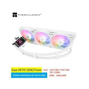 Thermalright FROZEN WARFRAME 360 WHITE 5V 3PIN ARGB 올인원 워터 콜드 라디에이터 2.4인치 LCD 디스플레