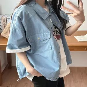 [09초이스][썸머아우터] 컬러브링 투웨이 반팔 셔츠 자켓 88108 빅사이즈 여성의류