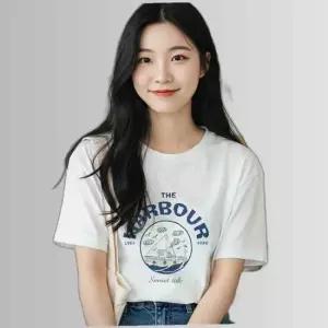 여름 면 반팔 티셔츠 여성 흰 루즈핏 여자 프린팅 티