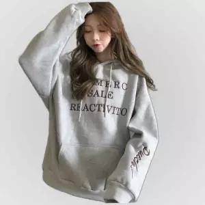 여성 기모 안감 루즈핏 후드 맨투맨 티셔츠