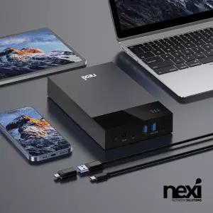 (NEXI) USB3.0 3.5인치 외장하드 케이스+3포트 USB허브 (NX1708)