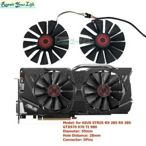 95mm VGA GPU 팬 그래픽 카드 냉각 쿨러 asus 호환 GTX970 970 TI 980 780 STRIX-R9 285 380 PLD10015S12H