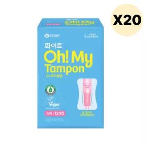 화이트 생리대 탐폰 오마이 순면 슈퍼 12개입 X 20 BNS