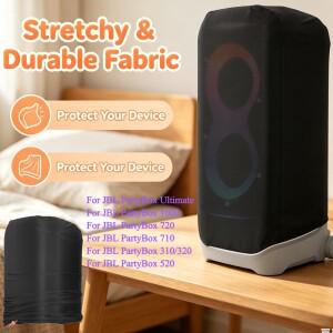 JBL 호환 PartyBox 1000/720/710/520/320/310/Ultimates 용 스피커 먼지 커버 블랙 케이스 여행용 보호 보