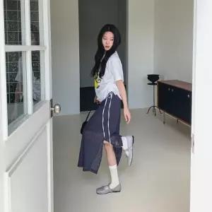 여자 세미 시스루 롱 레이어드 사이드 트임 롱 스커트