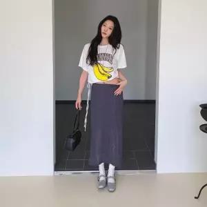 여자 봄여름 데일리 레이스 롱스커트