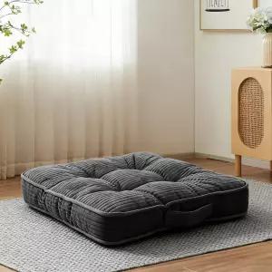 HUADUO 대형 바닥 베개 메모리 폼 쿠션 22x22+4 두꺼운 좌식 사각 명상 세척 가능한 시트 요가 거실용