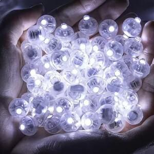 50/100 Pcs LED 풍선 조명 미니 라운드 볼 야간 플래시 램프 종이 등불 웨딩 파티 장식