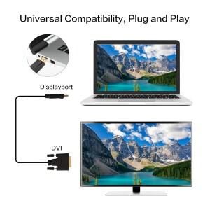 DisplayPort-DVI 케이블 DP-DVI-D 어댑터 코드 디스플레이 포트-DVI 수-수 변환기 모니터용 금도금 1080P@
