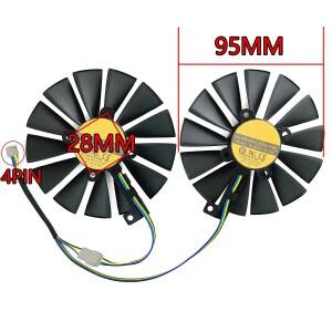 새로운 2팬 95MM T129215SM FDC10M12S9-C GTX 1050 GPU ASUS RX 580 비디오 카드 쿨링