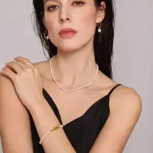 바로크 담수 진주 목걸이 팔찌 귀걸이 세트 여성 패션 주얼리 파티 선물