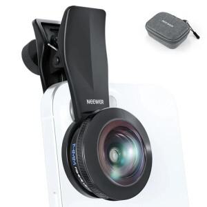 -NEEWER LS-77 170도 14mm 어안 VR 렌즈 (17mm 나사산 폰 클립 포함)