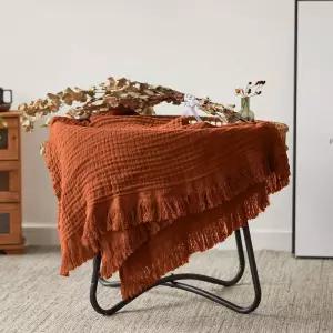 팔루카 코튼 머슬린 50x60 인치 침대용 담요 소파용 니트 직조 거즈 사계절용 부드럽고 가벼운 아늑한