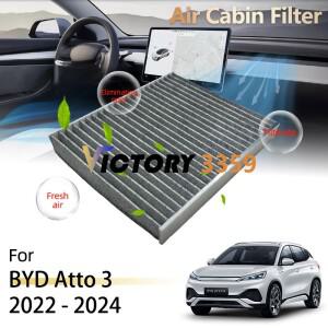 [호환품]자동차 HEPA 활성 캐빈 필터 BYD 호환 Atto 3 2024 Yuan Plus 액세서리 청소 에어컨 스티커