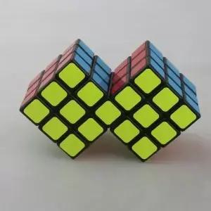 CubeTwist 더블 3x3 사다리 결합 큐브 블랙 제한 회전 스티커 없음 3x3x3 속도 퍼즐 Twisty Brain Teaser