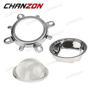 고출력 COB 칩용 LED 렌즈 광학 유리, 반사경 콜리메이터, 고정 브래킷, 20W, 1 세트, 44mm, 60 도, 50mm