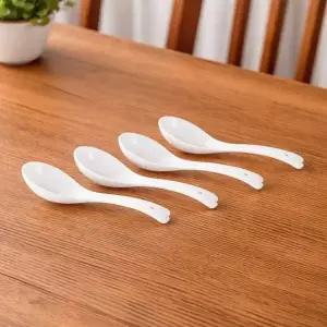 [콩심팥심]숟가락 수저 우동스푼 도자기 요거트 화이트 완탕 마라탕 스푼