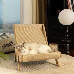 Sisal 고양이 Scratcher 침대 우아한 튼튼한 라운지 의자 흔들 스크래치 애완 동물 다기능 비치