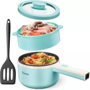 찜기 포함 냄비 전기 스테이크 계란 볶음밥 라면 오트밀 수프 휴대용 개인 완벽 정장 기숙사 및 아파트용