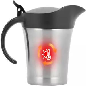 소스 보트 - 450ml 커버 서빙 접시 보온 이중 벽 냄비 방수 주입구 파티 모임 연회 테이블 주방 접객