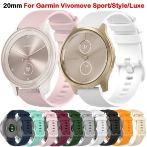 [호환품]Garmin Vivomove 스포츠/스타일/Luxe/Trend Watchband 스마트 호환 시계 교체 실리콘 밴드 스트랩