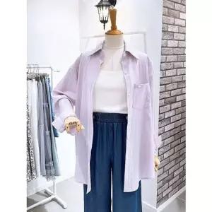 [갤러리아] [레코브]렌넨 혼방 롱셔츠(LC41F7NB010X)