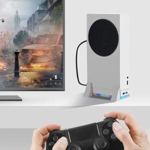 [호환품]수직 스탠드 쿨러 3단 조절 냉각 팬 베이스(컬러 라이트 포함) Xbox 시리즈 S용 방열 도크