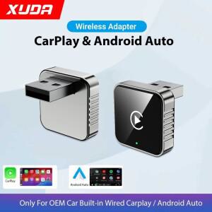 XUDA 2 in 1 유선 무선 카플레이 안드로이드 오토 어댑터 (OEM 차량 스테레오용 USB 동글 미니 박스 플러그
